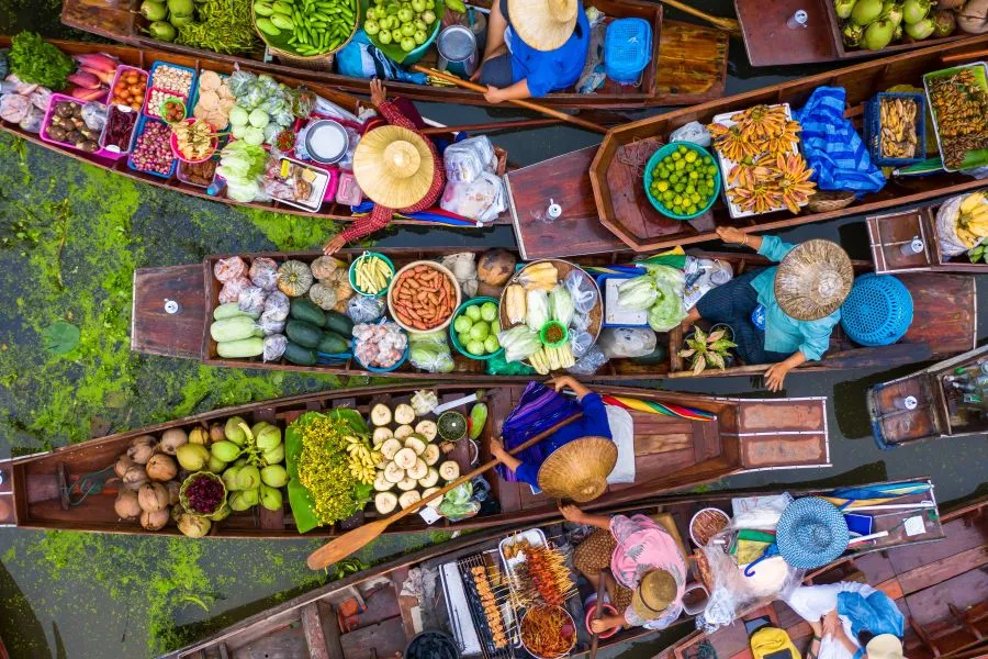 thailand floating food market